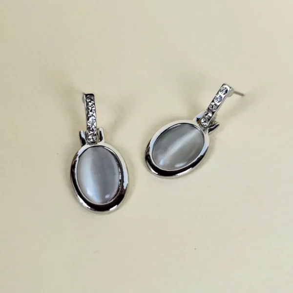 Dark frost moonstone earrings