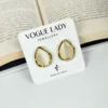 Urban trend moonstone studs earrings
