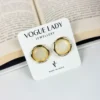 Geo glam moonstone studs earrings