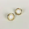 Geo glam moonstone studs earrings