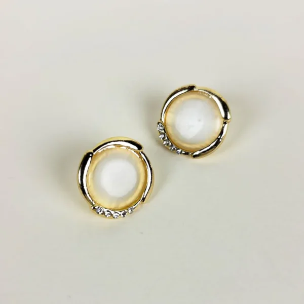 Geo glam moonstone studs earrings