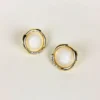 Geo glam moonstone studs earrings