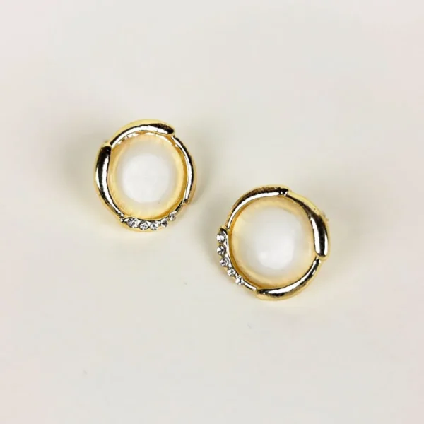 Geo glam moonstone studs earrings