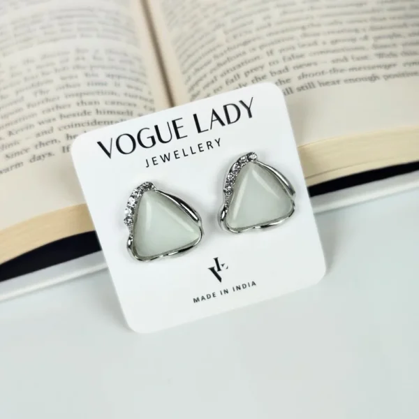 Artistic edge moonstone studs earrings