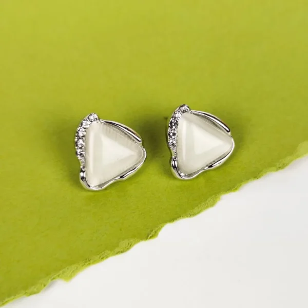 Artistic edge moonstone studs earrings