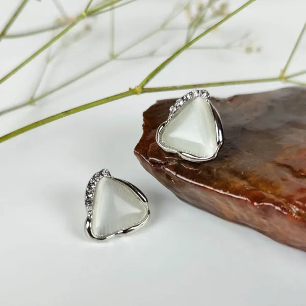 Artistic edge moonstone studs earrings