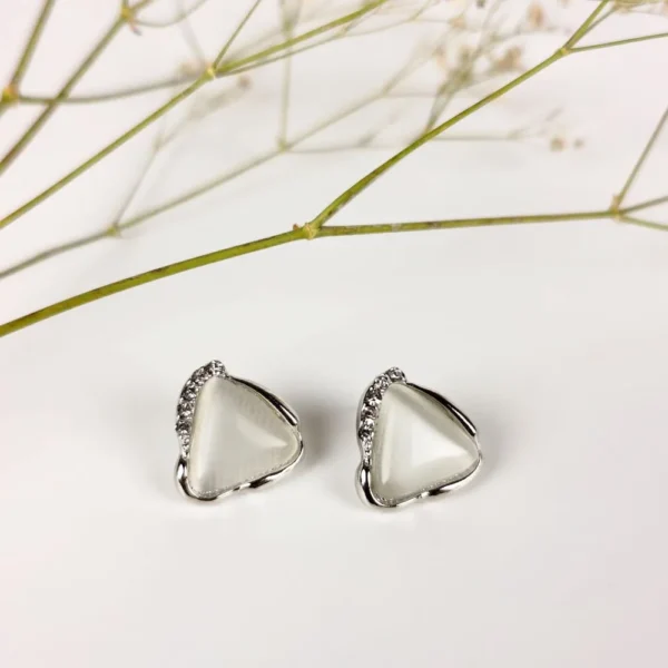 Artistic edge moonstone studs earrings