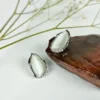Modern chic moonstone studs earrings