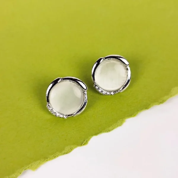 Linear luxe moonstone studs earrings