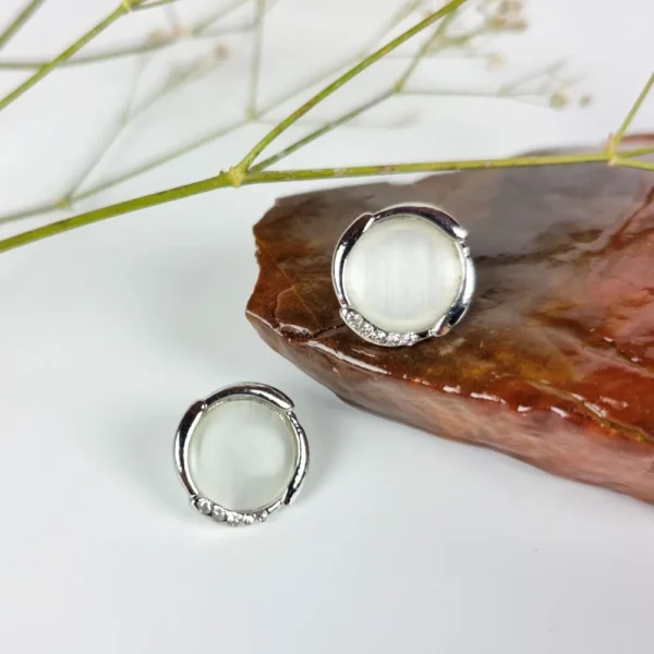 Linear luxe moonstone studs earrings