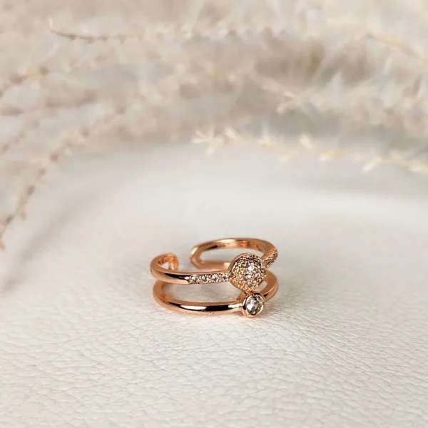 Blush sparkle adjustable finger ring