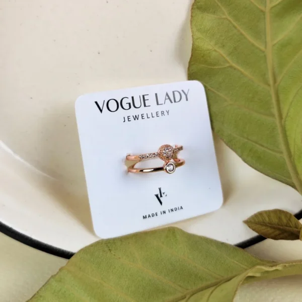 Blush sparkle adjustable finger ring