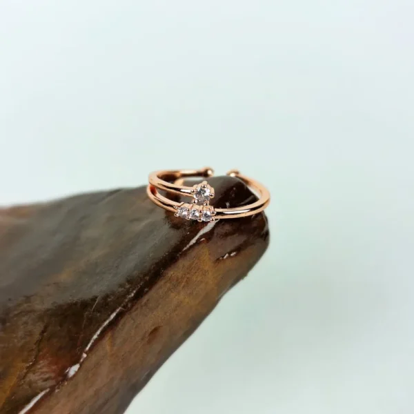 Rosy glow adjustable finger ring