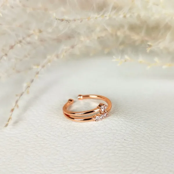 Rosy glow adjustable finger ring