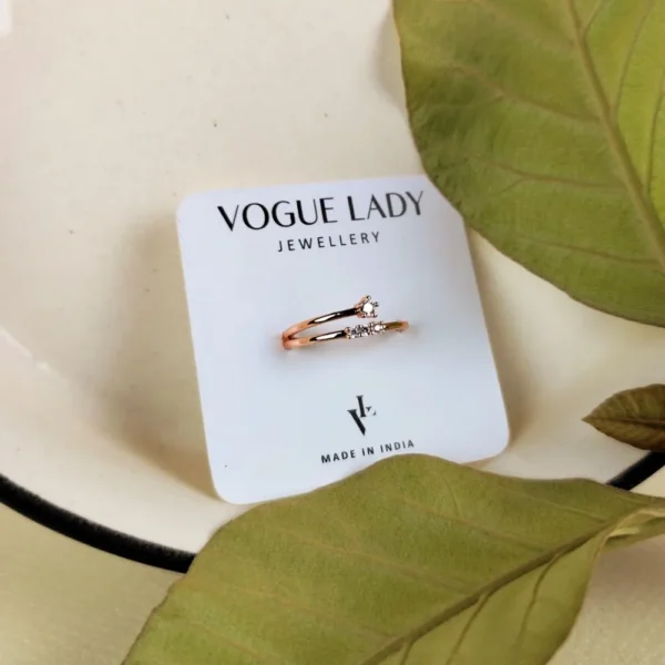 Rosy glow adjustable finger ring