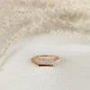 Rosy dazzle adjustable finger ring