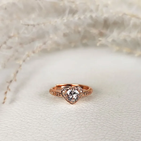Infinity heart adjustable finger ring