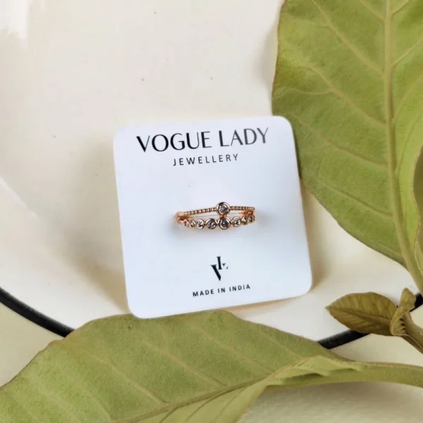 Radiant rose adjustable finger ring