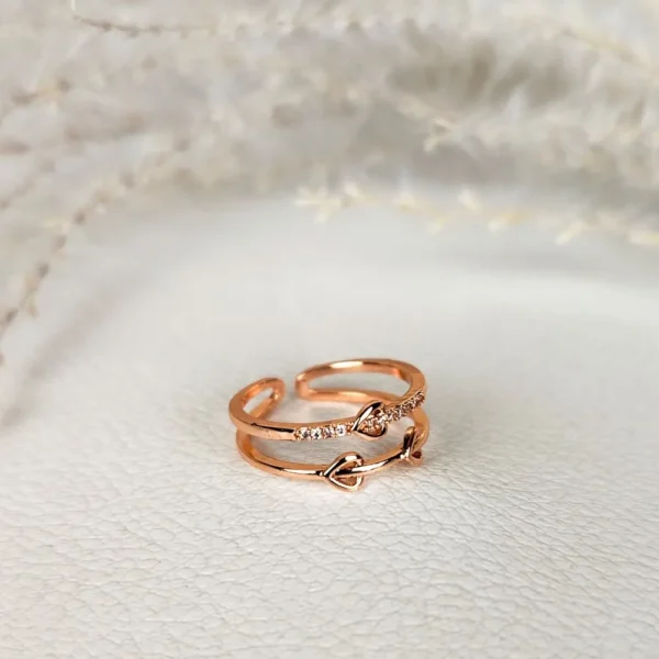 Rose weave adjustable finger ring