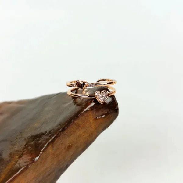 Hearts blossom adjustable finger ring
