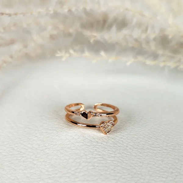 Hearts blossom adjustable finger ring