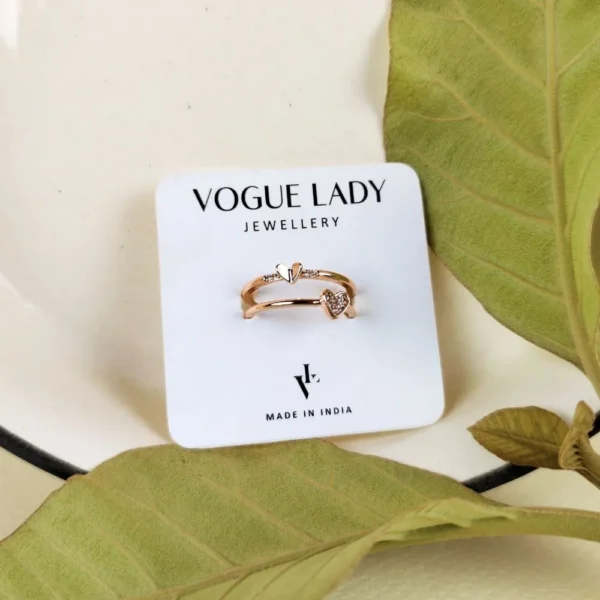 Hearts blossom adjustable finger ring