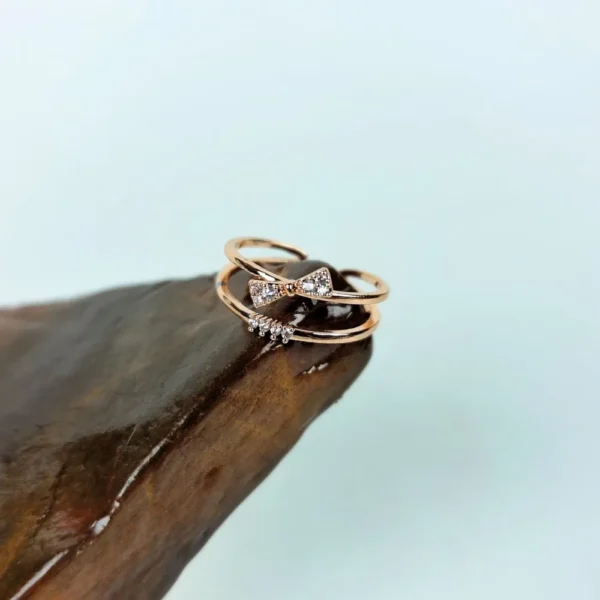 Sweet bow adjustable finger ring
