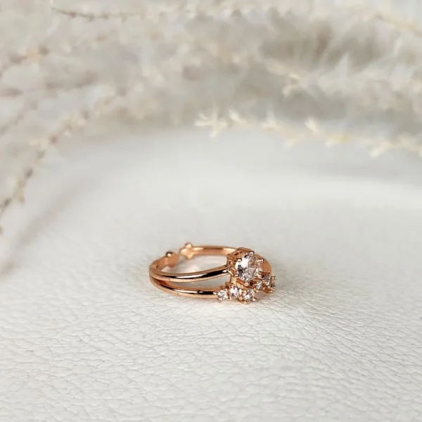 Rosy shine adjustable finger ring