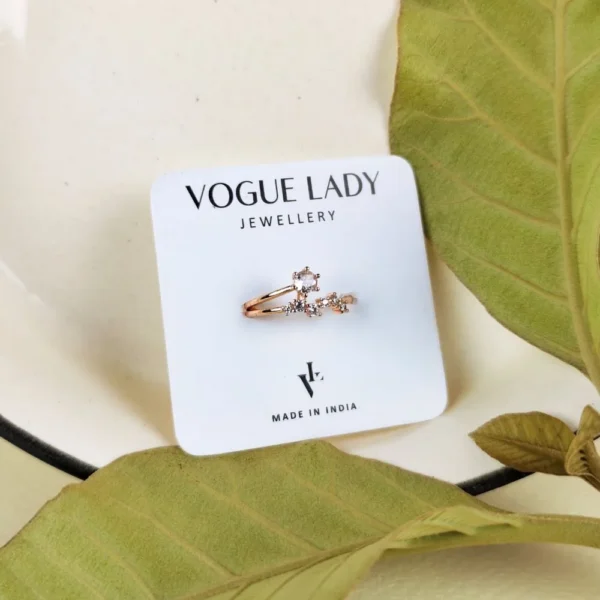 Rosy shine adjustable finger ring