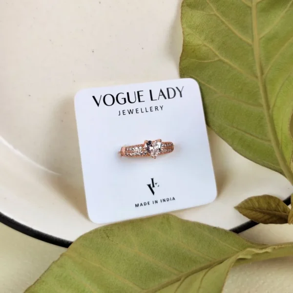 Heart of rose adjustable finger ring