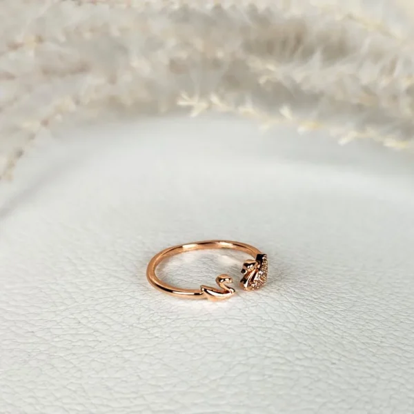 Rosy pair adjustable finger ring