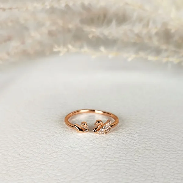 Rosy pair adjustable finger ring