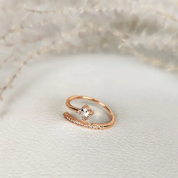 Rosy cosmos adjustable finger ring
