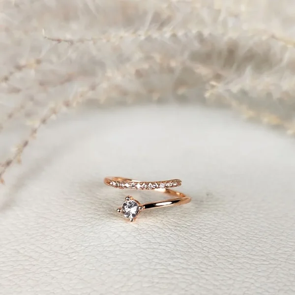 Rosy cosmos adjustable finger ring