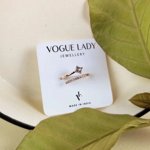 Rosy cosmos adjustable finger ring