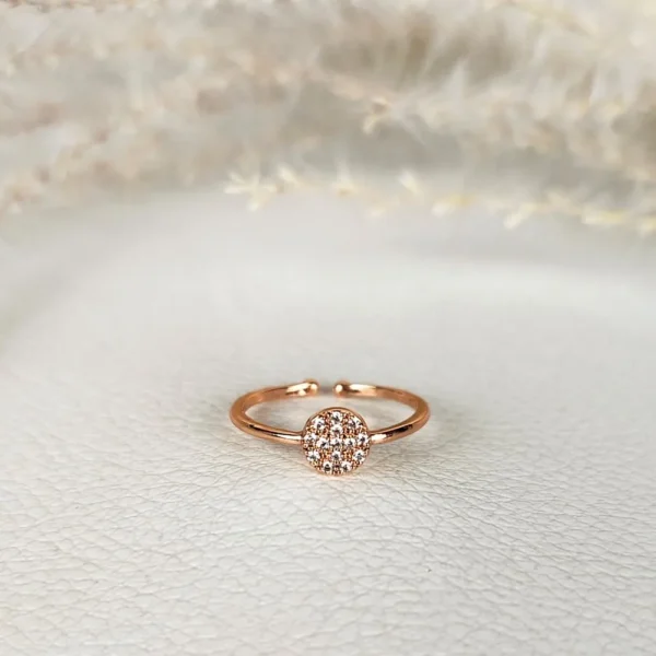 Rosy orbit adjustable finger ring