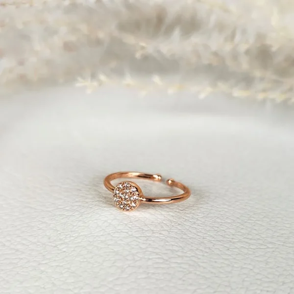 Rosy orbit adjustable finger ring