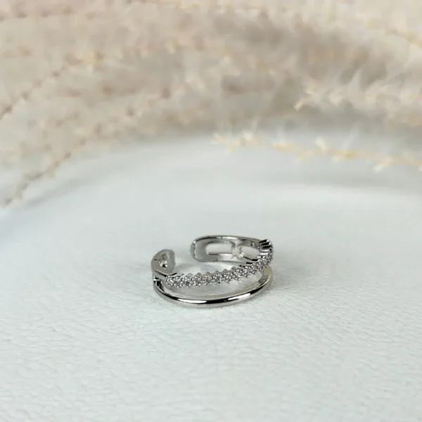 Silver passion adjustable finger ring