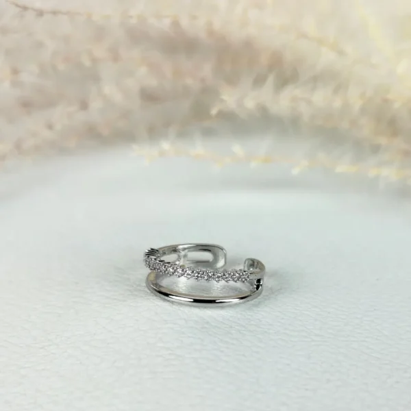 Silver passion adjustable finger ring