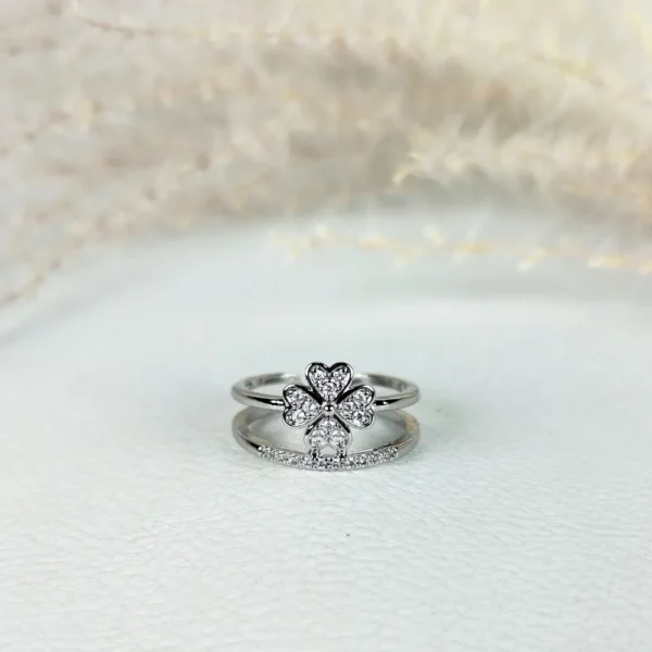 Sterling blossom adjustable finger ring