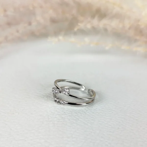 Serenity knot adjustable finger ring