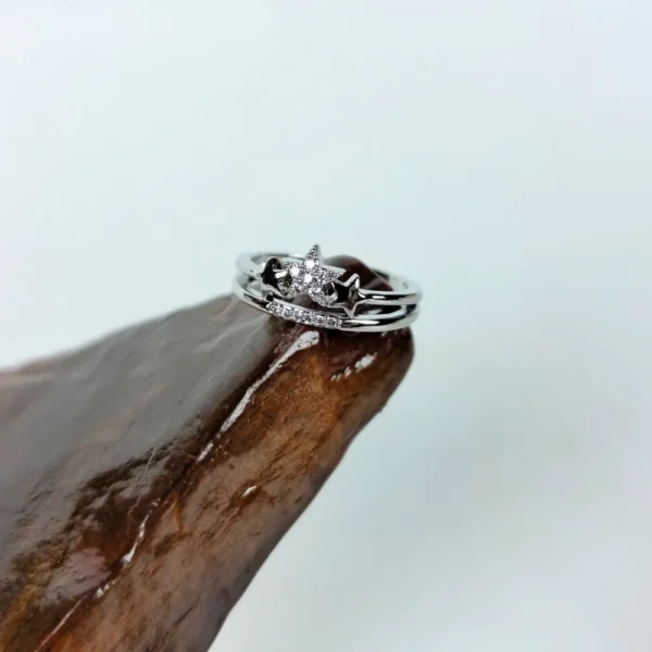 Lunar glow adjustable finger ring