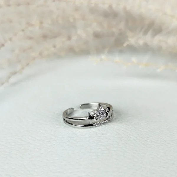 Lunar glow adjustable finger ring