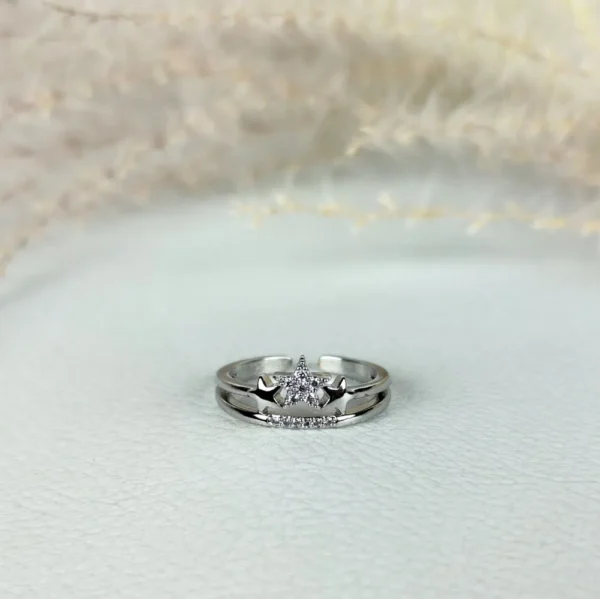Lunar glow adjustable finger ring