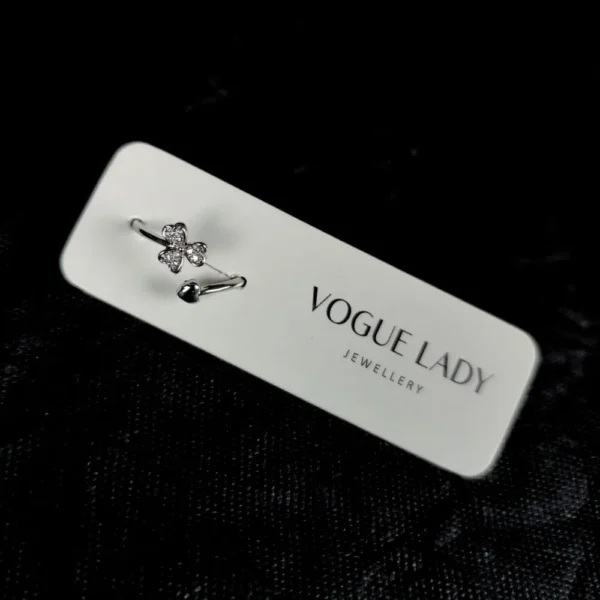 Silver tulip adjustable finger ring