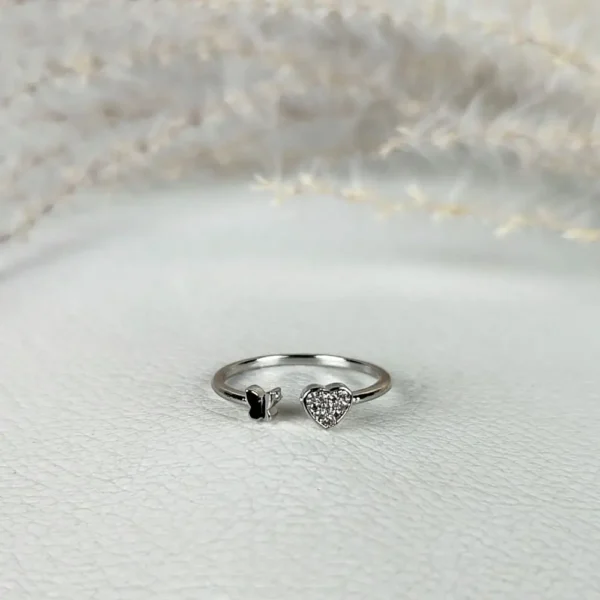 Snow diamond adjustable finger ring