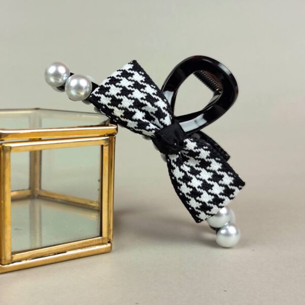 Pepita bow knot hair claw clip