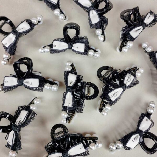 Lace bow knot hair claw clip