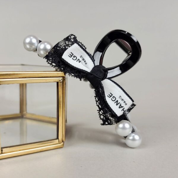 Lace bow knot hair claw clip