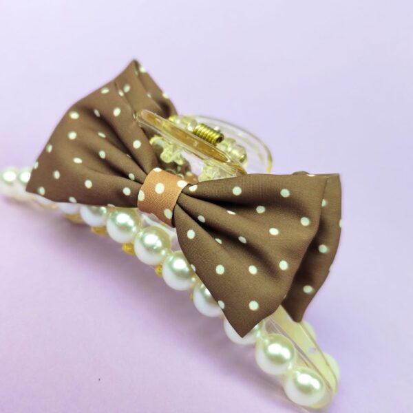 Chocolate bow knot hair claw clip